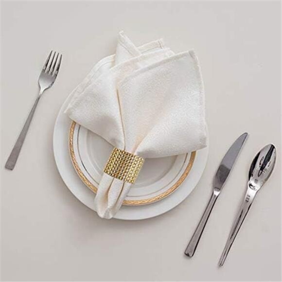 Accmor 100pcs Napkin Rings, Gold Napkin Rings Buckles for Table Decorations - Picture 3 of 8